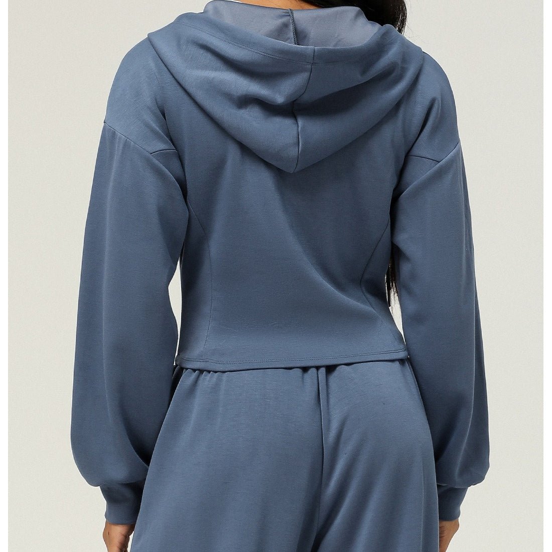 Veste à Capuche Zippée Athlétique | Haut de Yoga Cintré à la Taille avec Poches (MS169)