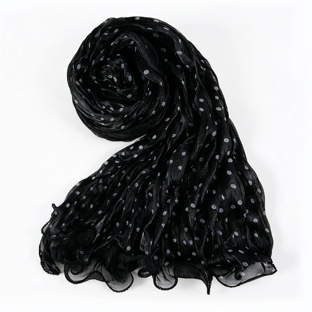 Foulard Hijab Shimmer Froissé à Pois (MH249)