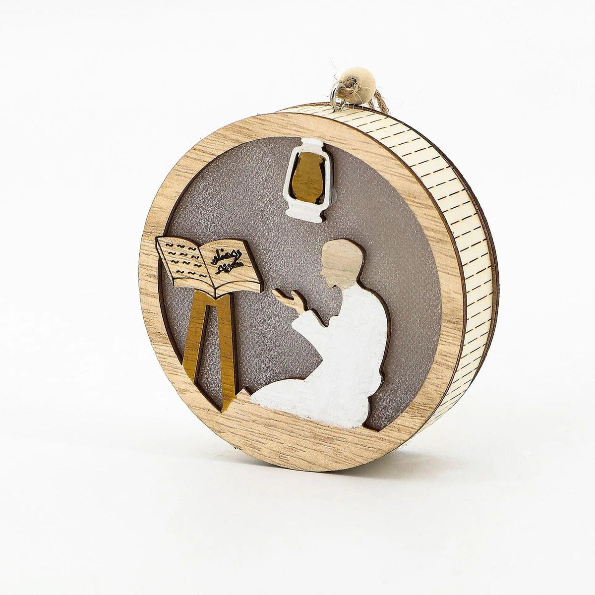 MR036 Pendentif Lumineux LED en Bois "Eid Mubarak