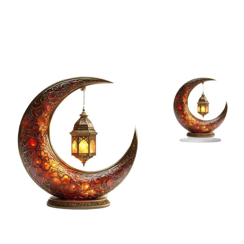 Croissant islamique avec motifs islamiques - Ornement de bureau en acrylique (MAC398)