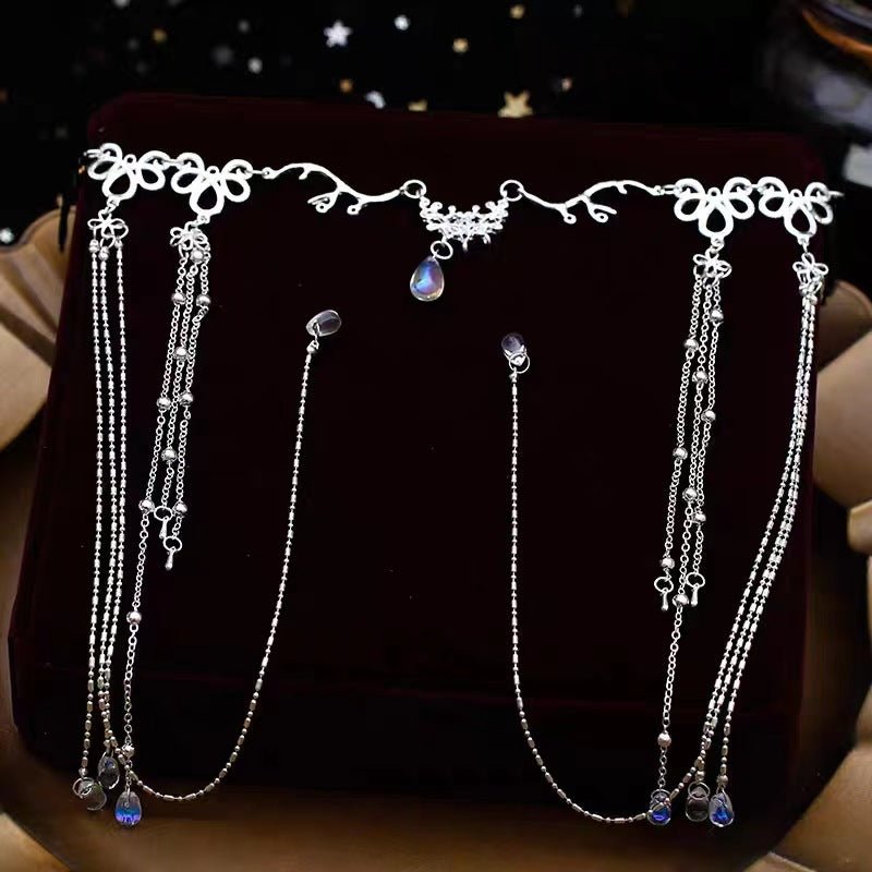 Bijou de Tête Élégant à Pendentif Cristal en Goutte, Accent Frontal (MAC335)