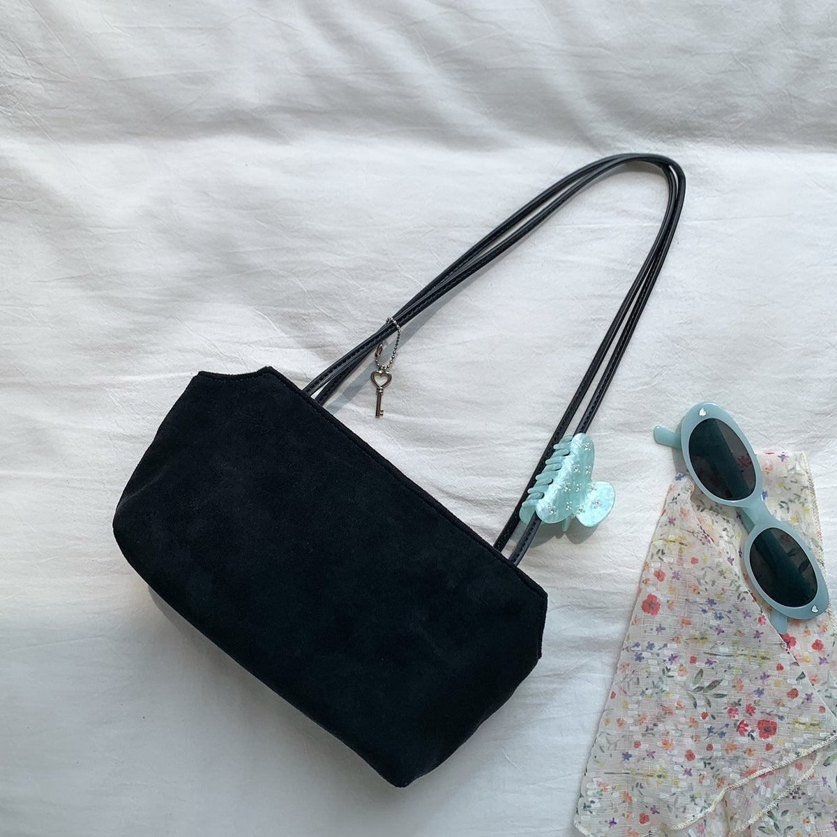 Sac à bandoulière petite taille aspect suède (MAC475)