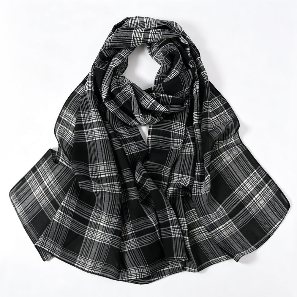 Foulard Hijab Léger Tartan Carreaux Vintage (MH258)
