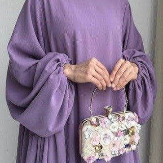 Abaya à manches ballon bouffantes Simple Puff (MA066)