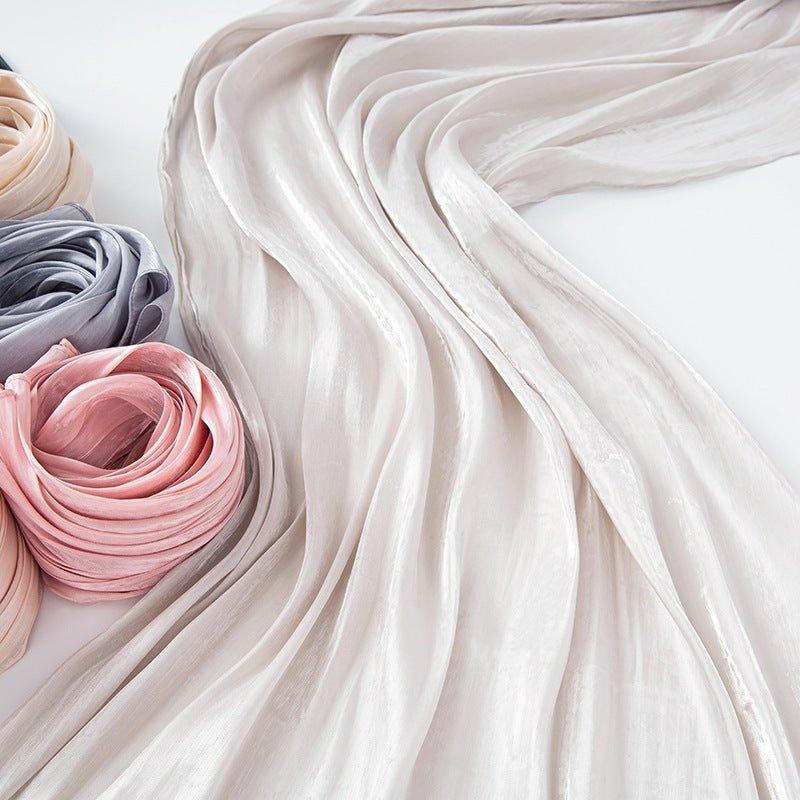 Hijab Long en Satin Uni Fin Couleur Unie (MH051)