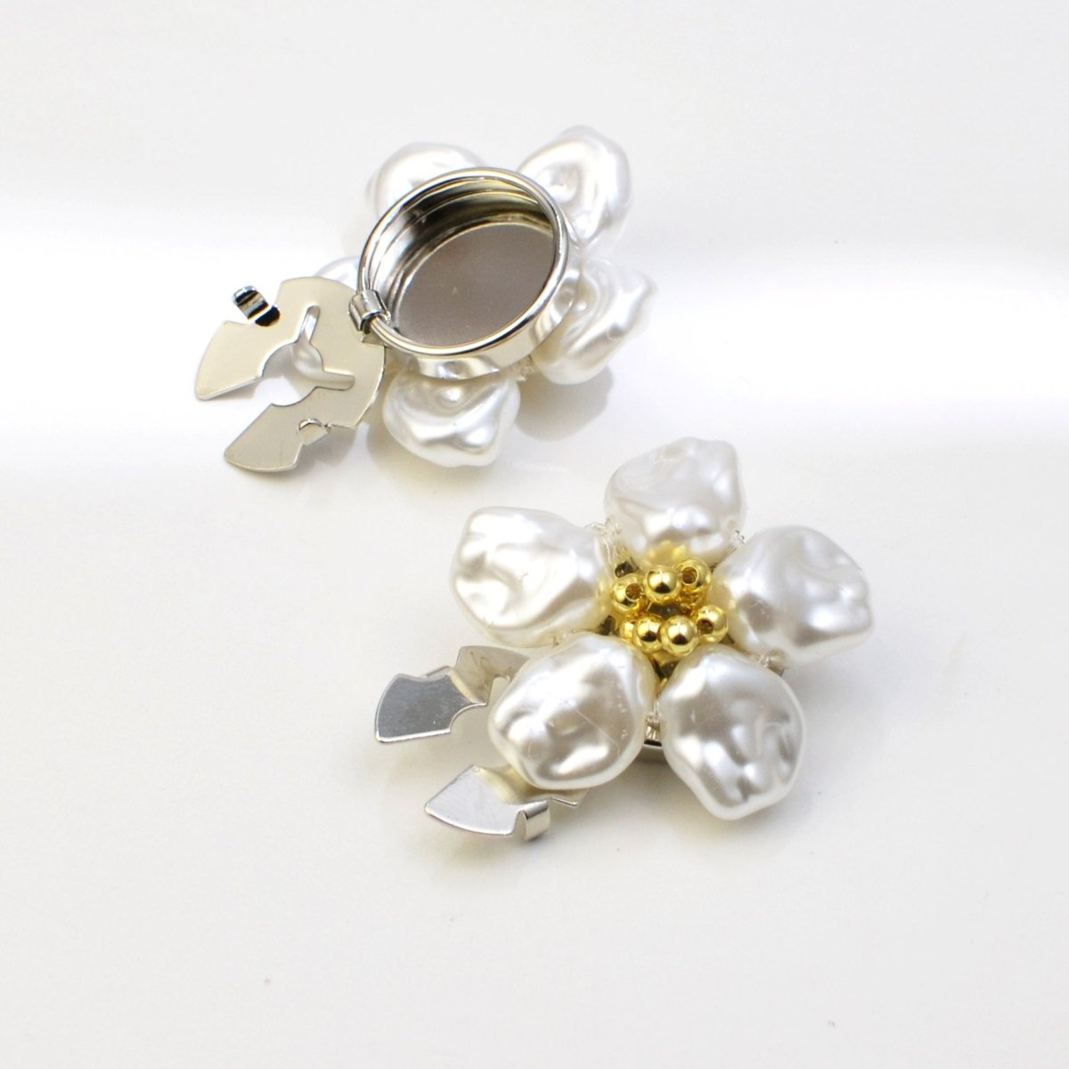 Boutons de manchette Fleur de Perle | Clips décoratifs pour chemise (MAC358)