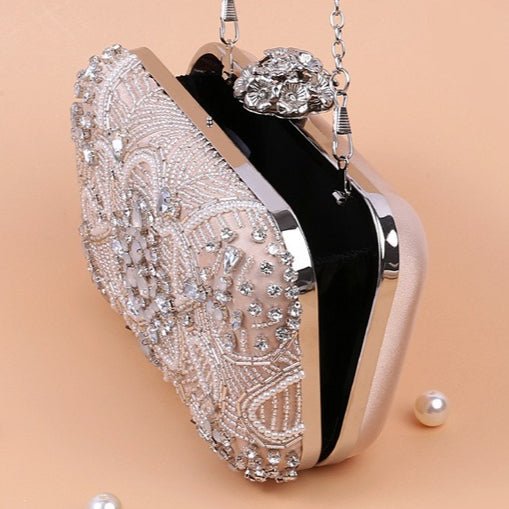 Pochette de soirée perlée ornée de diamants (MAC302)