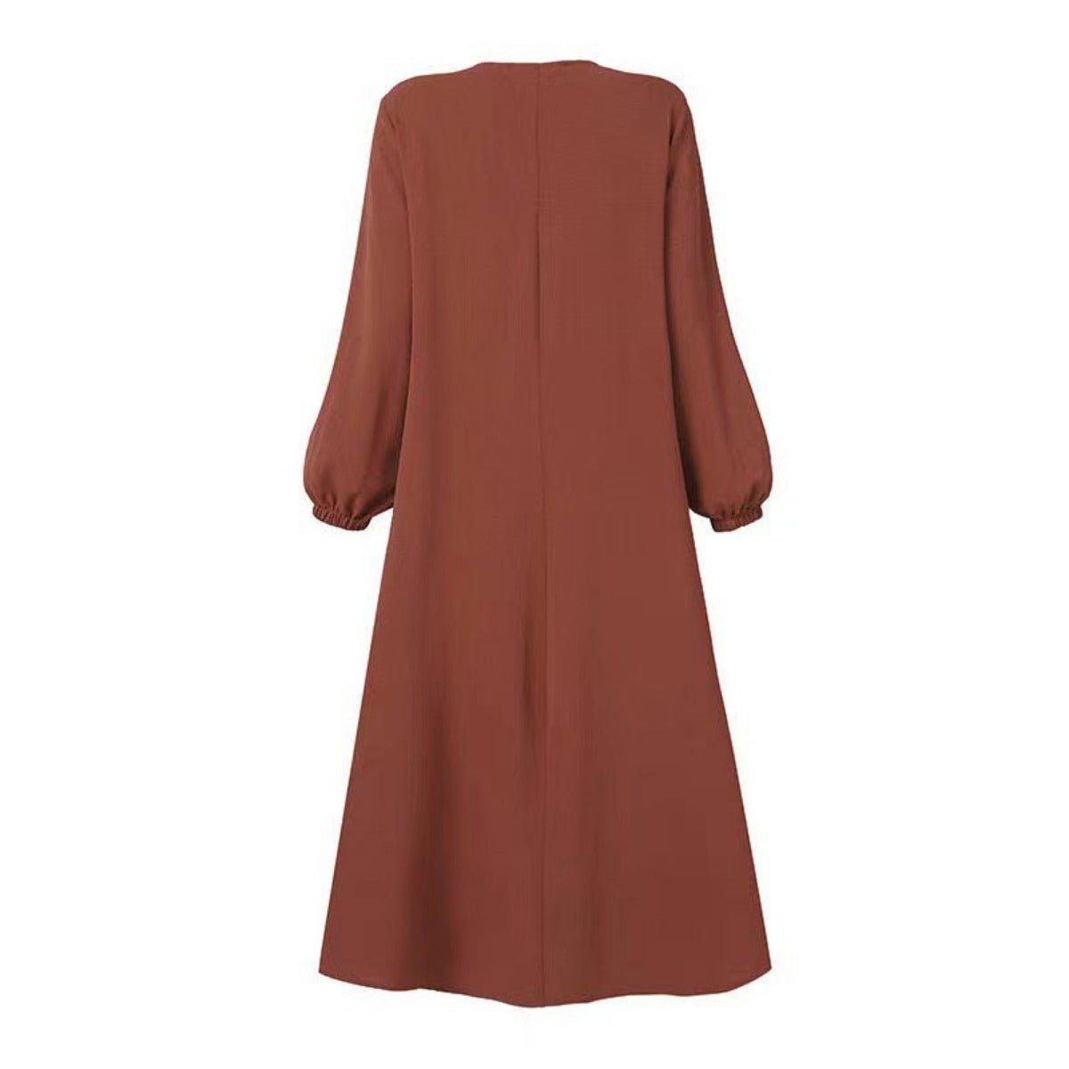 Robe Bubble Sleeve Automne Luxueuse Musulmane | Robe Modeste avec Fermeture Éclair (MA255)