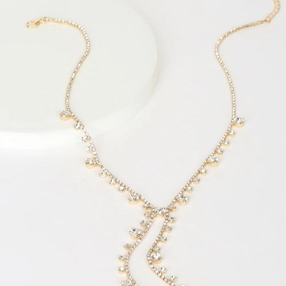 Collier MAC088 personnalisé avec pampilles longues et diamants de forme irrégulière