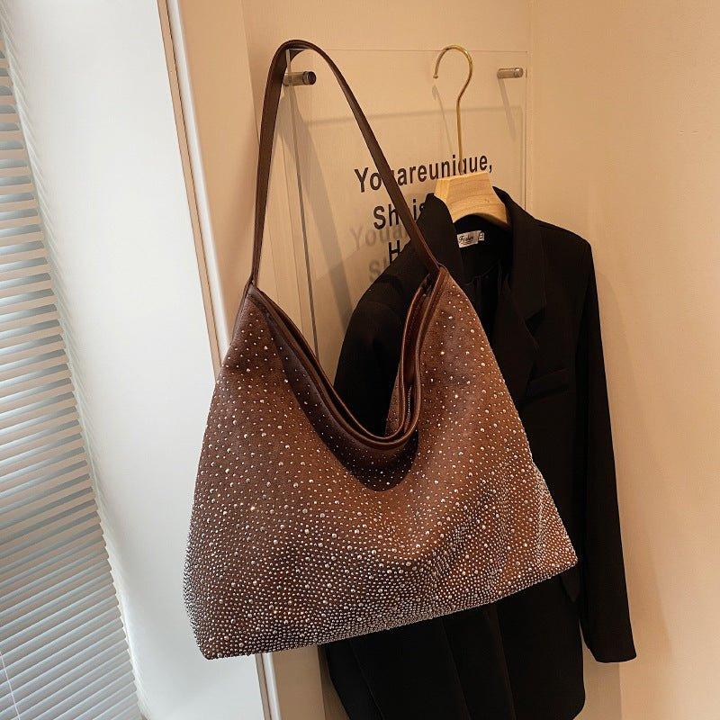 Sac fourre-tout MAC142 tendance à bandoulière orné de strass brillants