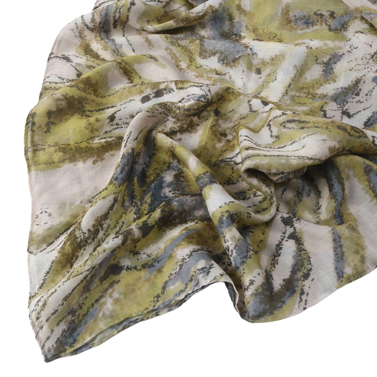 Écharpe Hijab en Coton Imprimé | Foulard Long Doux et Respirant (MH201)