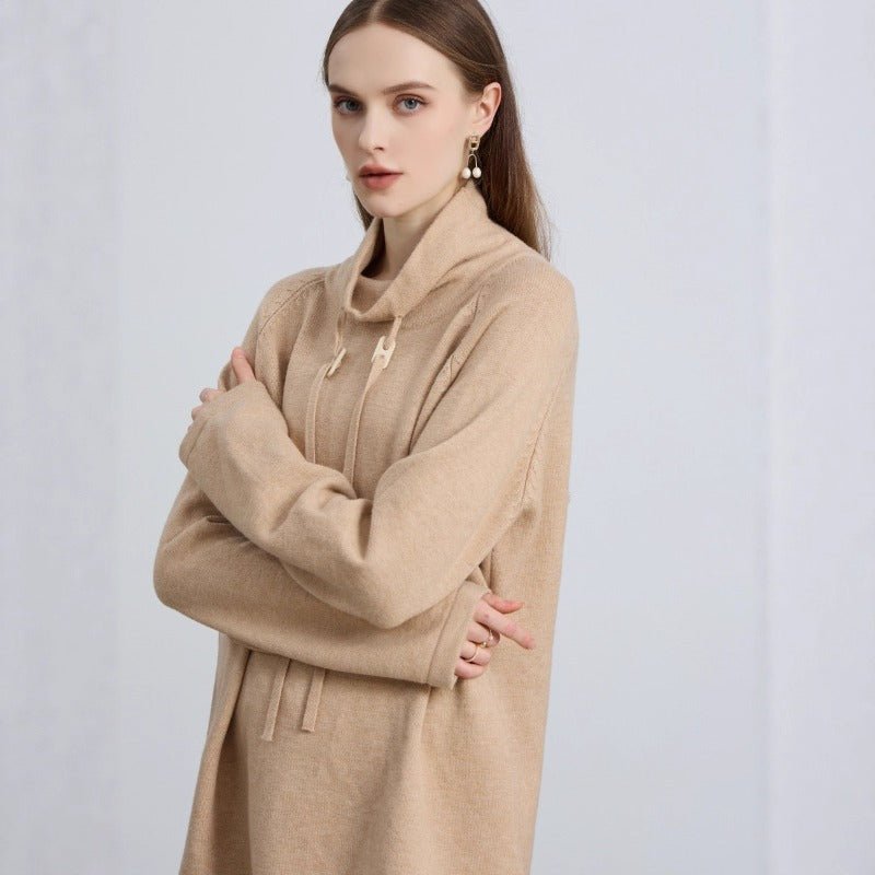 Pull en maille élégant demi-col roulé avec cordon de serrage | Haut style pull-over polyvalent (MS120)