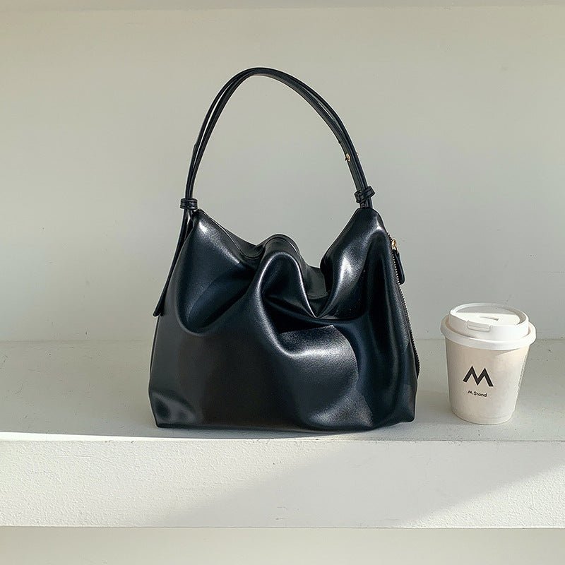 MAC180 Sac Cabas Plissé en Cuir PU Haut de Gamme Toutes Occasions