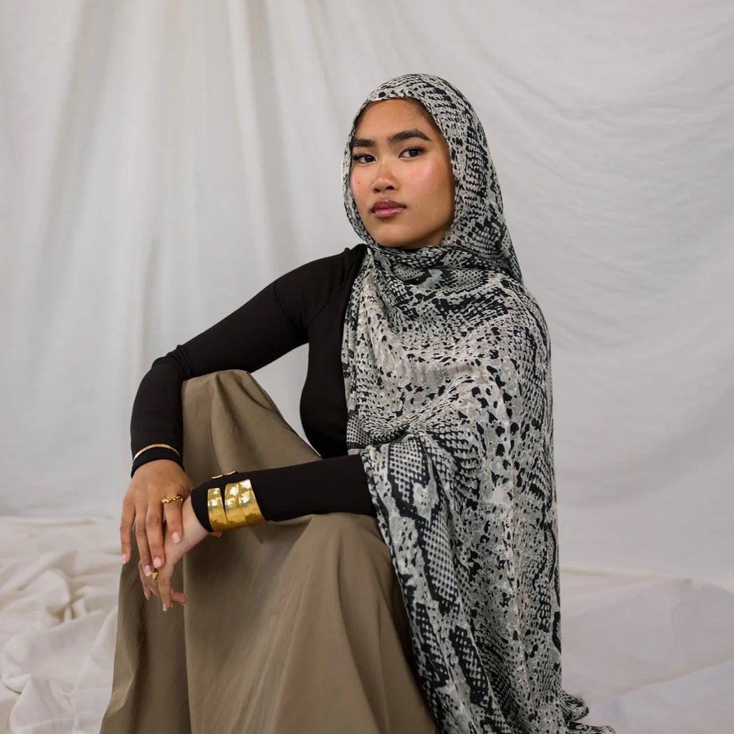 Hijab en coton aquarelle peint, style bohème (MH141)