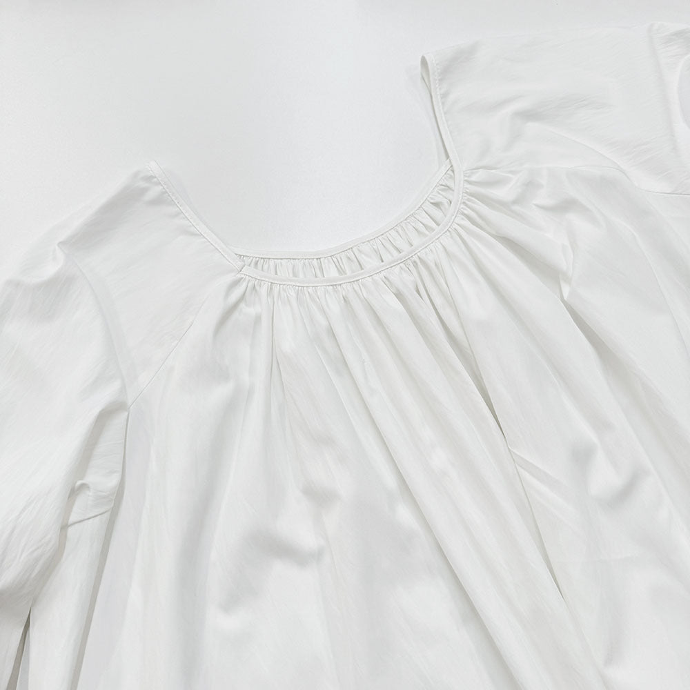 Robe Maxi Loungewear Française avec Manchettes à Volants (MA397)