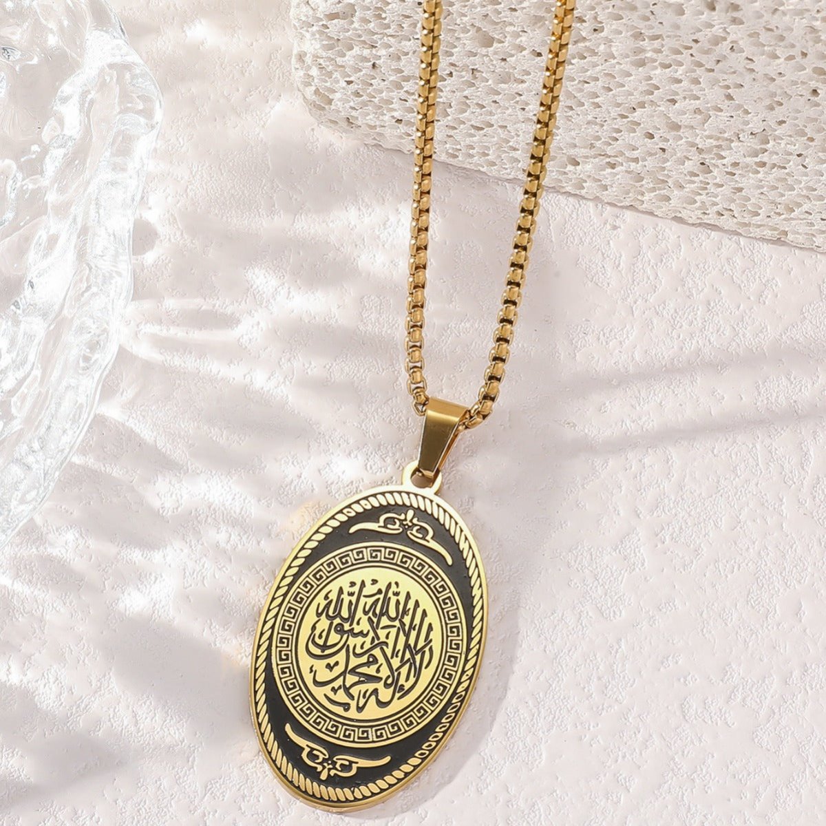 Collier homme rétro personnalisable et polyvalent en acier titane (MAC225) (AVEC BOÎTE CADEAU)