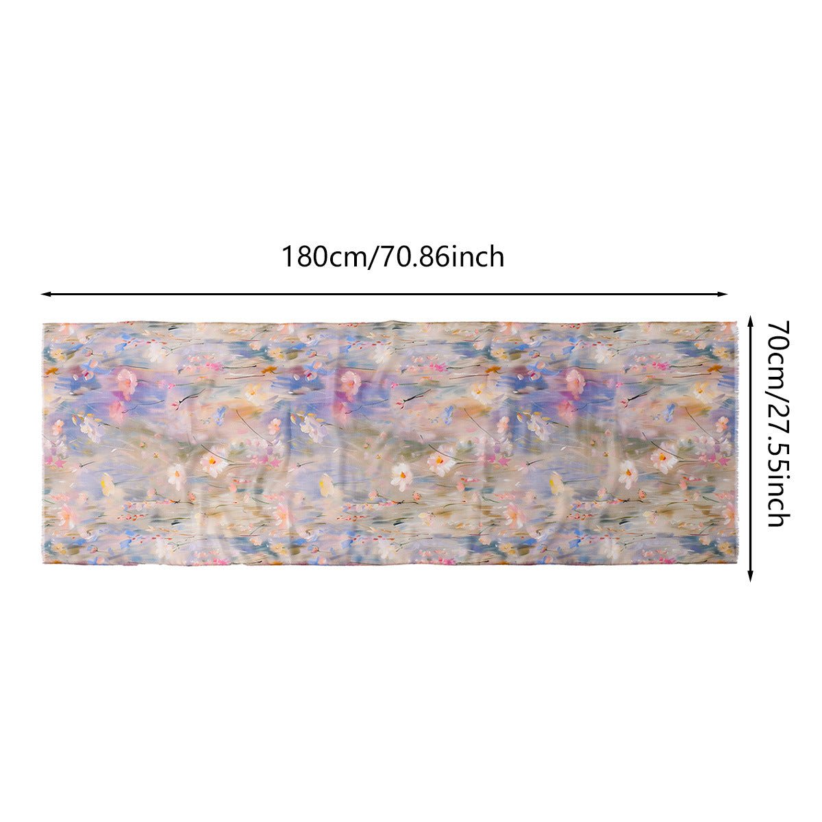 Foulard Hijab Léger Imprimé Floral Impressionniste (MH250)