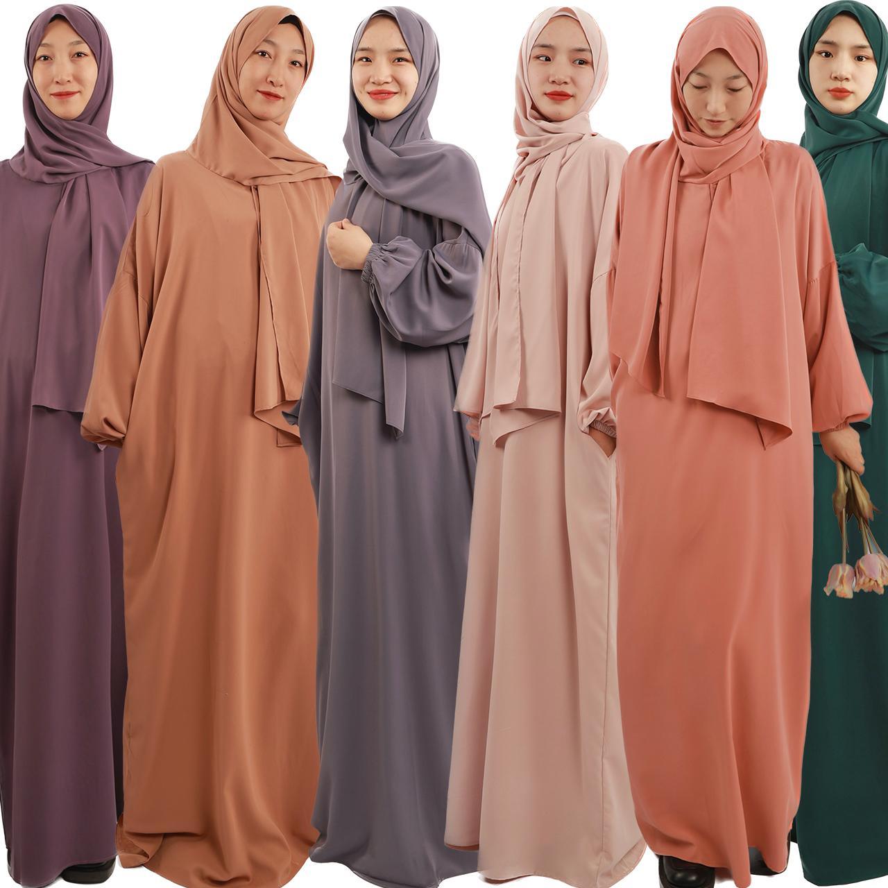 Abaya Sweat à Capuche avec Hijab Attaché (MA001)