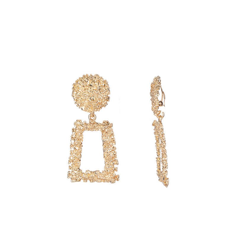 Boucles d'oreilles pendantes trapèze à texture ciselée (MAC322)