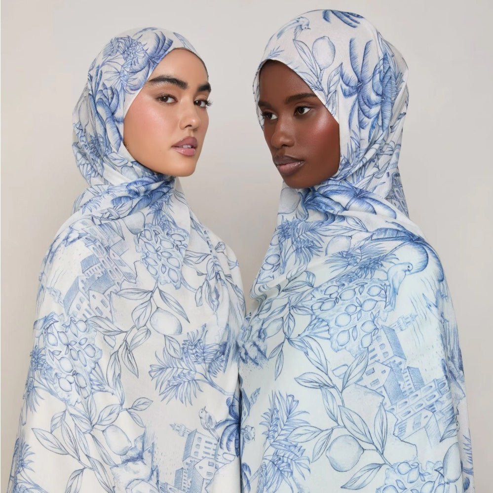 Foulard Hijab Imprimé Aquarelle Polyvalent, Doux et Respirant (MH165)