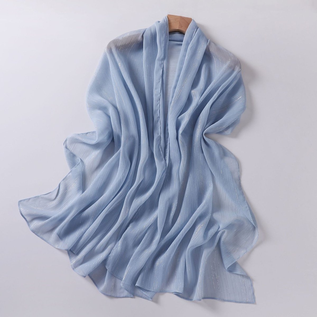 Foulard Effortless Grace Voile Chiffon Froissé Argenté (MH153)