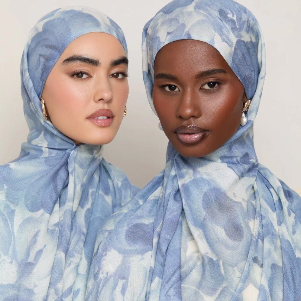 Hijab Blossom Watercolor – Foulard polyvalent et doux (MH163)
