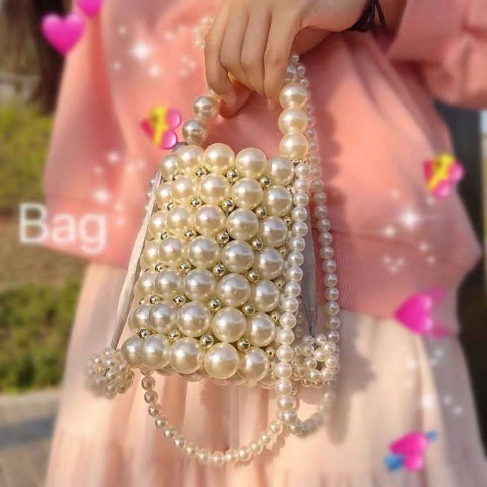 Sac Seau à Perles | Sac Bandoulière Perlé Fait Main (MAC364)