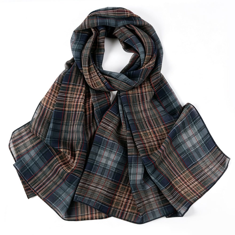 Foulard Hijab Léger Tartan Carreaux Vintage (MH258)