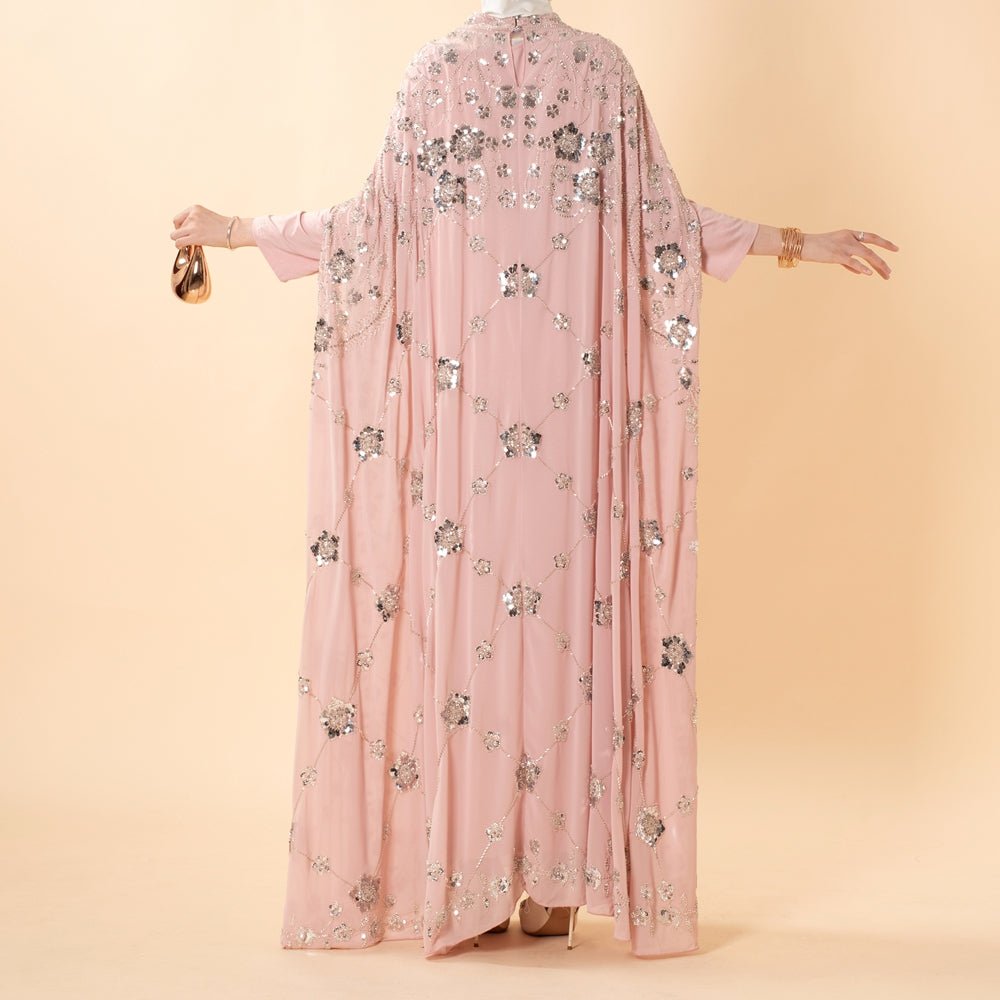 Abaya Batwing Brodée de Paillettes (MA454)