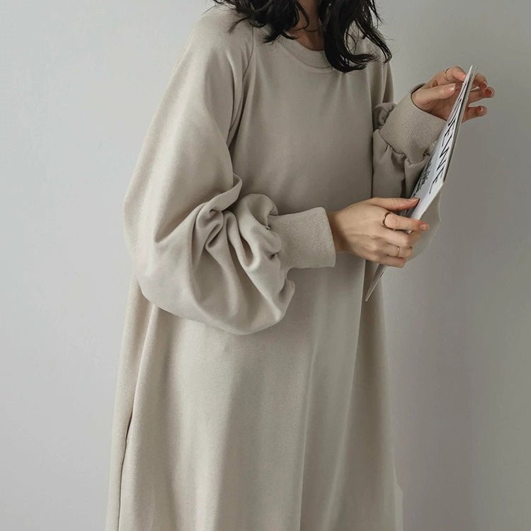 Robe Maxi Sweat à Volants Coupe Ample (MS151)