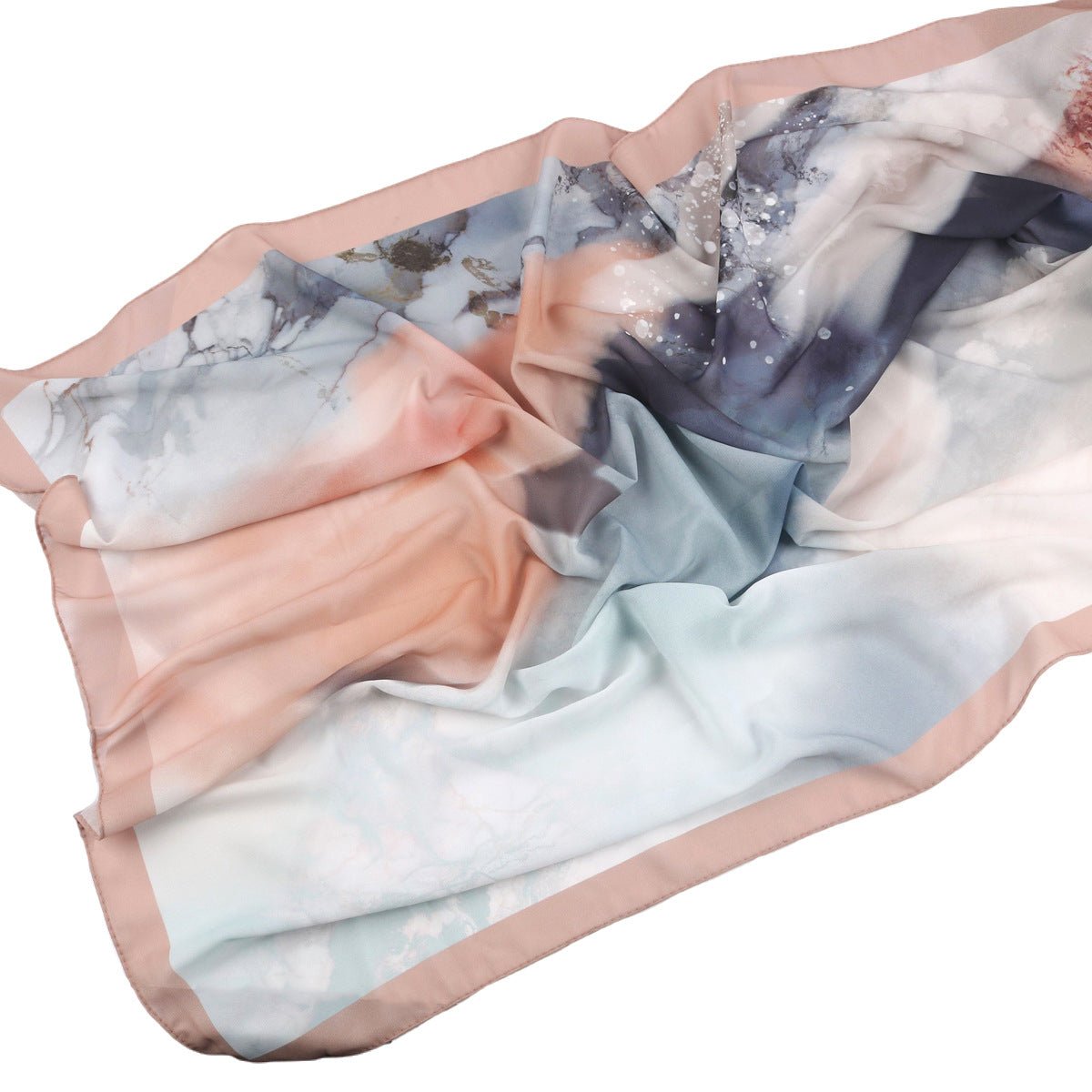 Écharpe Hijab en Mousseline Imprimée Élégante, Style Bohème, Respirante, Protection Solaire (MH136)