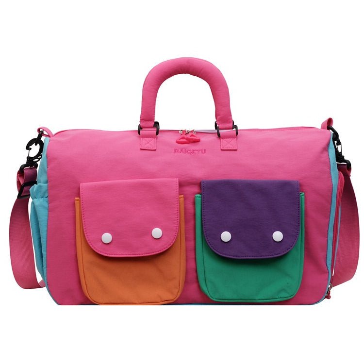 Sac de Voyage Colorblock - Sac Weekender Léger à Main avec Bandoulière et Poches Extérieures (MAC480)