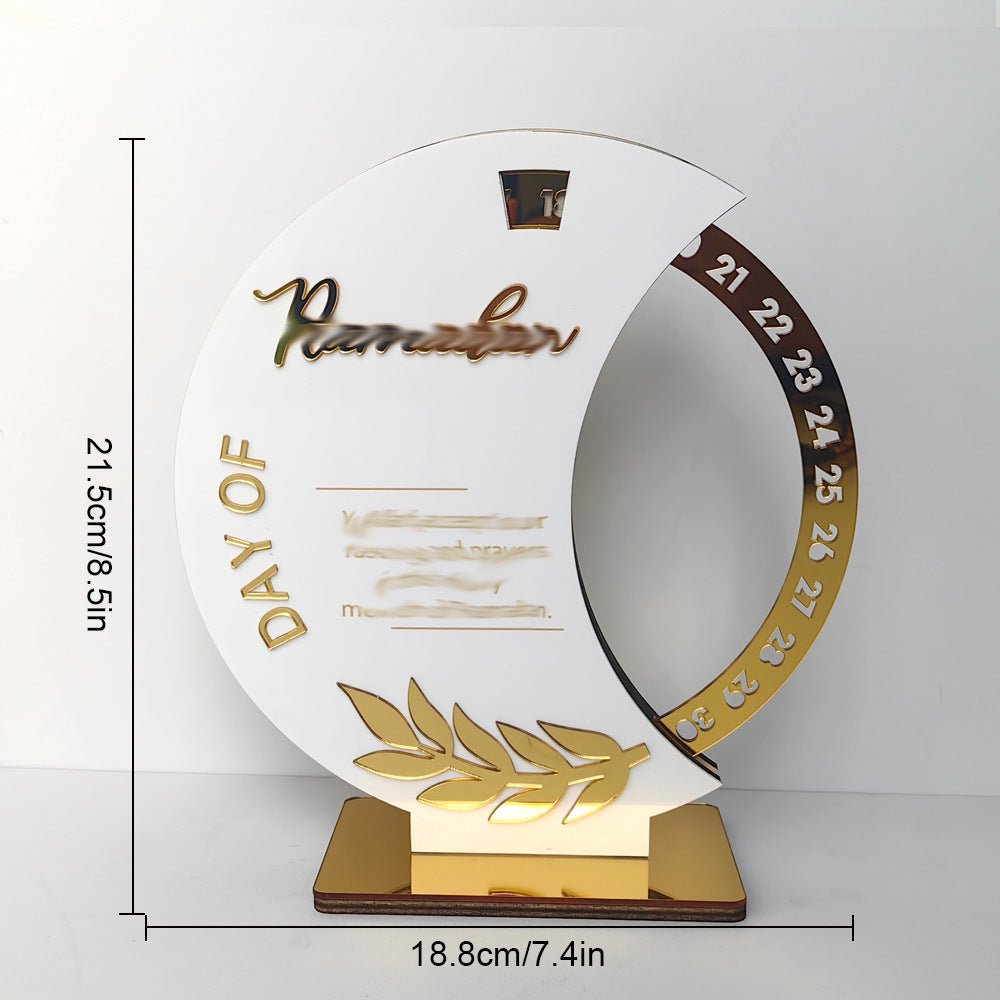 Décoration de table en bois avec compte à rebours rotatif pour Ramadan (MAC378)