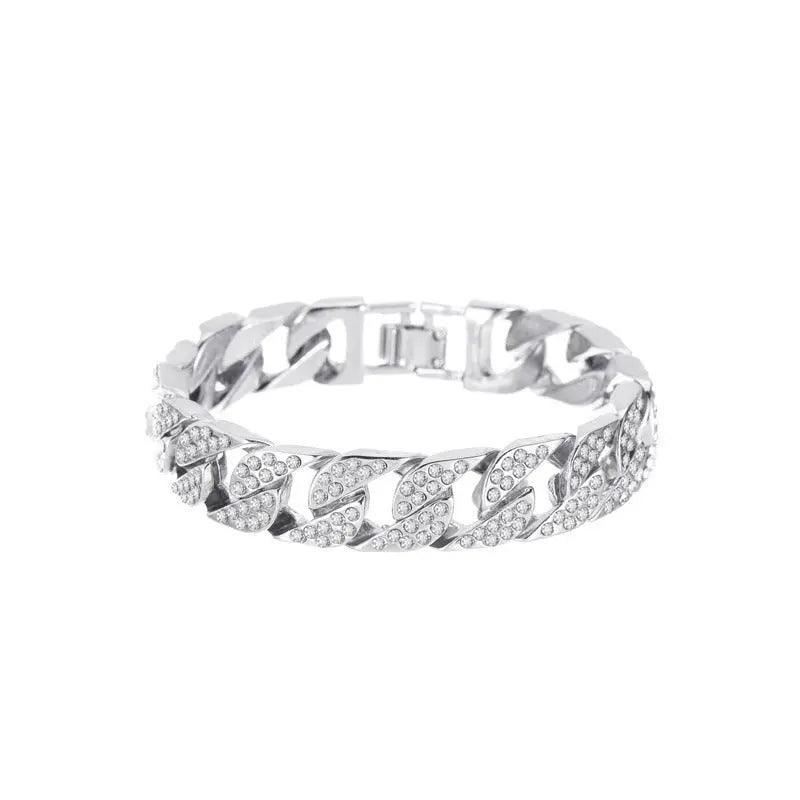 Bracelet large MAC036 à éclats de diamant