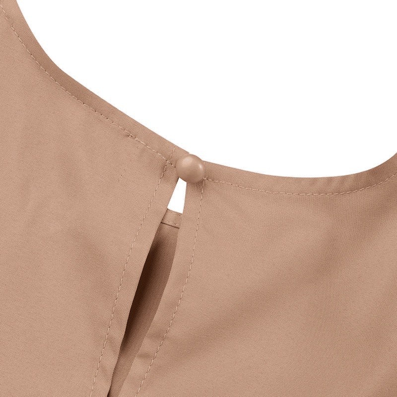 Abaya élégante unie à manches bouffantes (MA092)