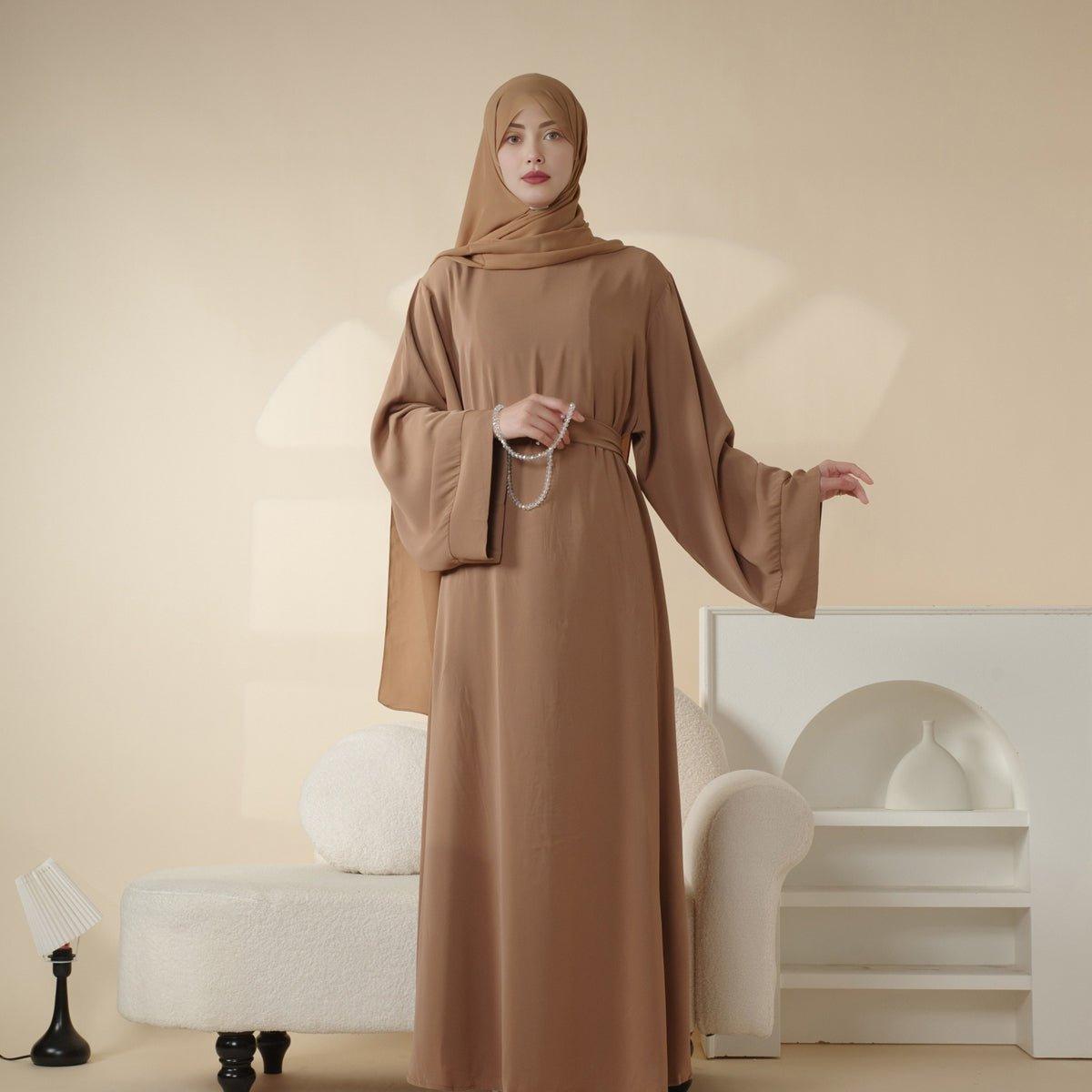 Abaya unie douce en Nidha (MA005)