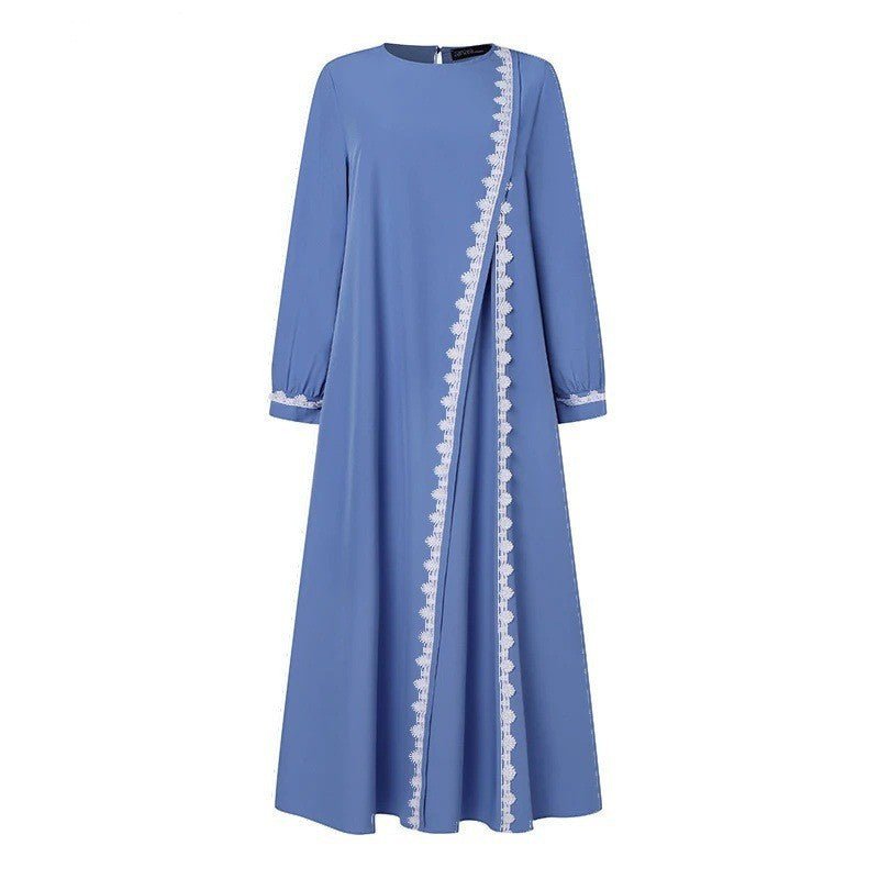 Abaya décontractée de créateur avec détails en dentelle (MA146)