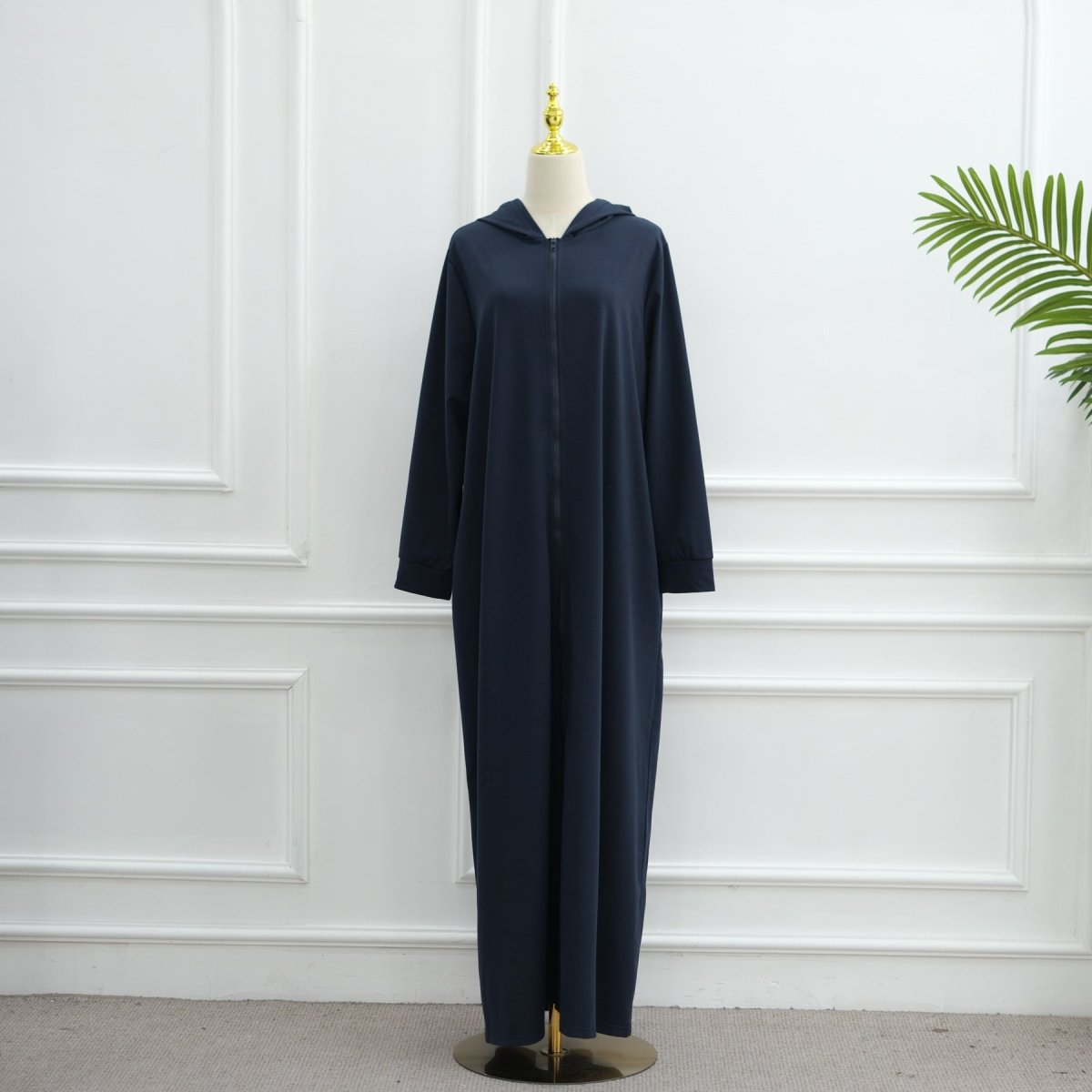 Abaya à capuche zippée avec poches (MA389)