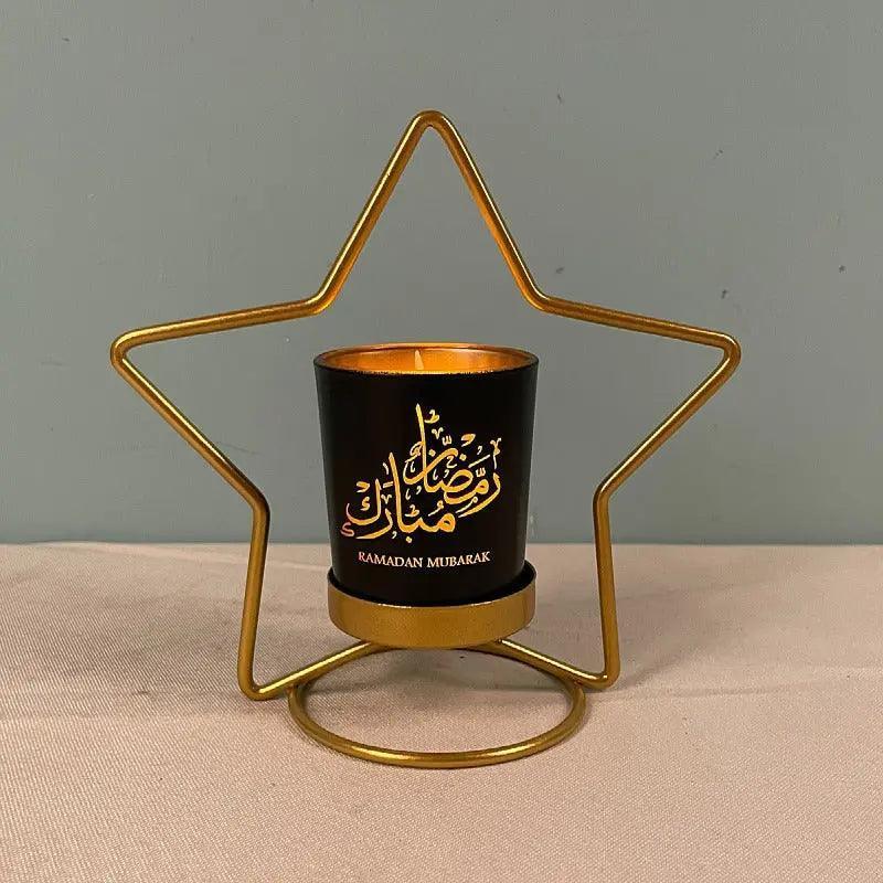 Bougeoir en fer MR041 lampe lune étoile, décoration ramadan