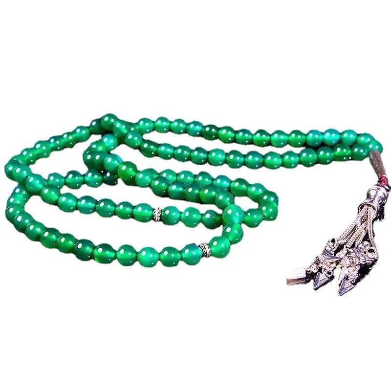 MR051 Tasbeeh en Agate - Perles de prière en cristal naturel pour Tasbeeh