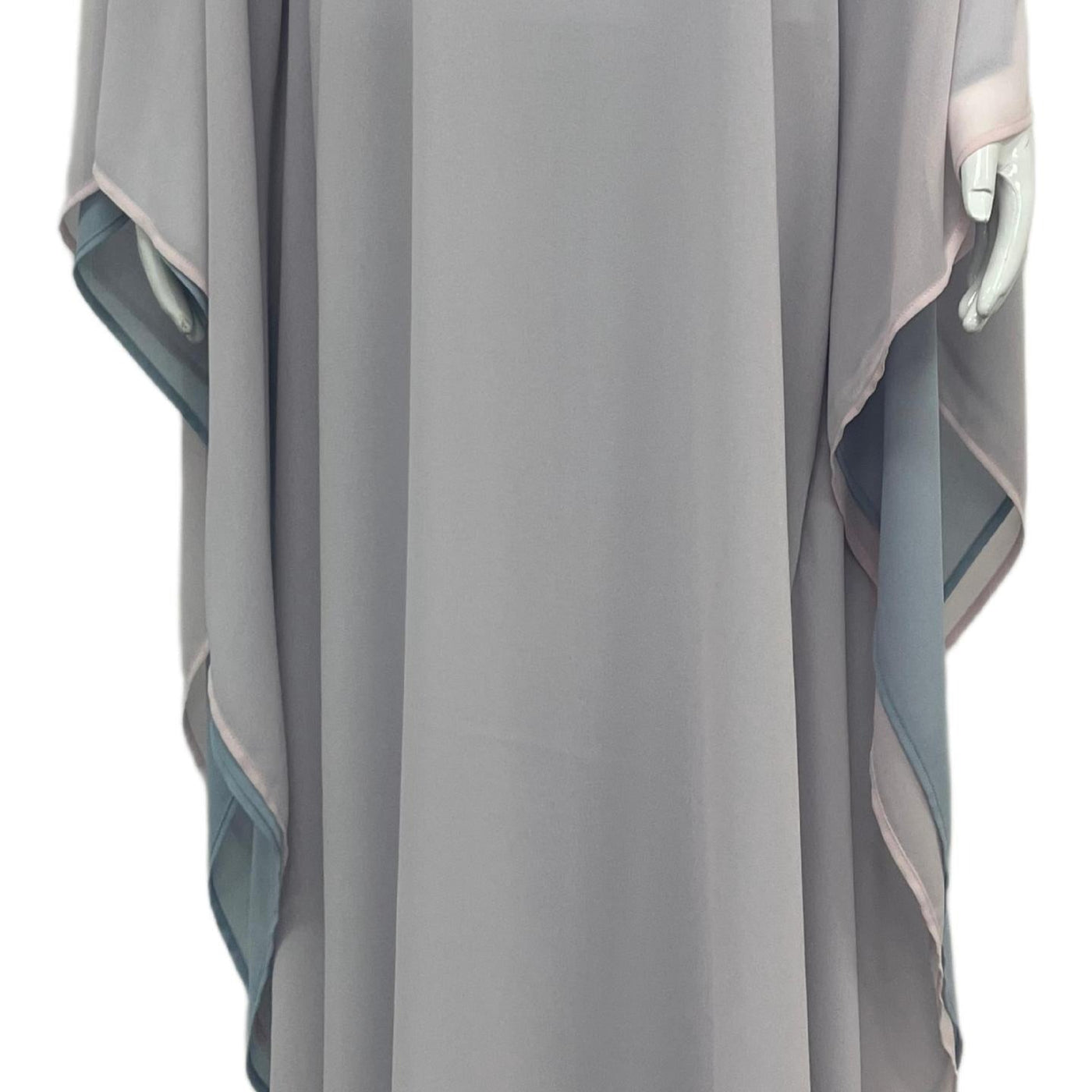 Robe Abaya Maxi à Manches Chauve-Souris Doubles Bicolore (MA467)