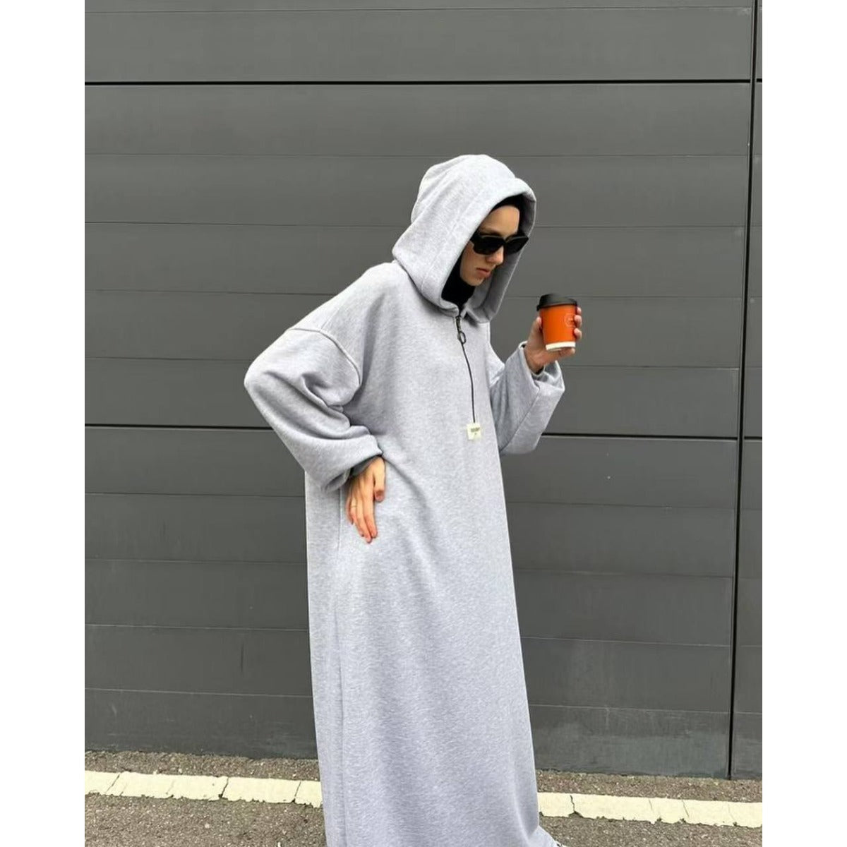 Robe Modeste à Capuche | Abaya Décontractée à Manches Longues pour Femmes Musulmanes (MA257)