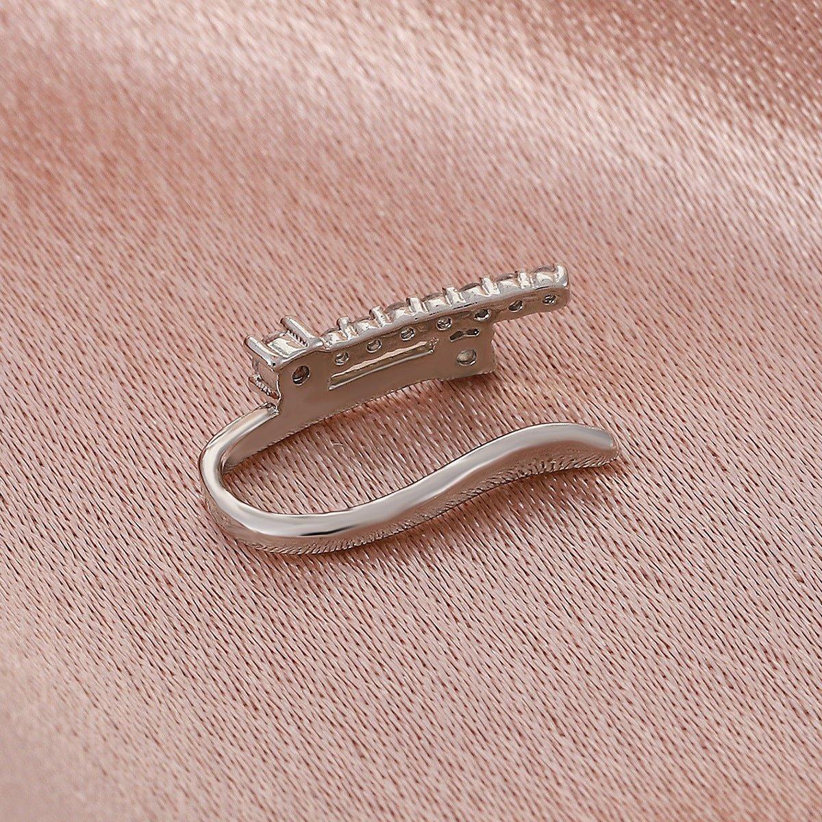 MAC134 Faux Piercing de Nez en T sans Perçage, Zircones Micro-Serties