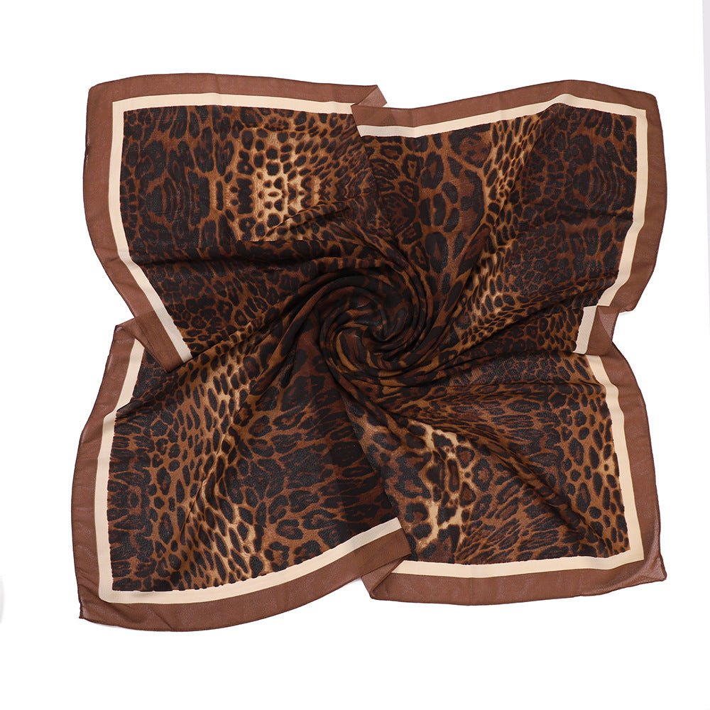Foulard Hijab Carré Imprimé Léopard (MH182)