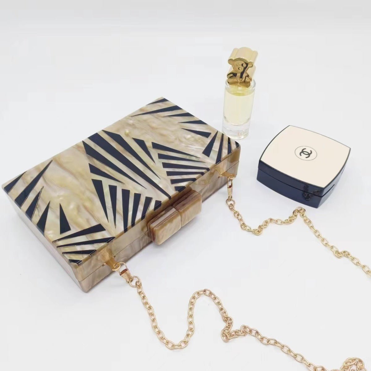 Sac de soirée Etro à motif zèbre — Pochette en acrylique avec chaîne d'épaule pour femme (MAC255)