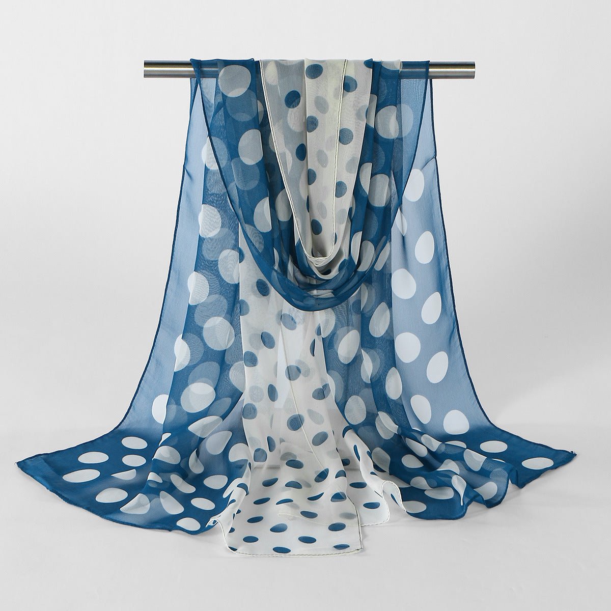 Foulard Hijab Mousseline à Pois Bicolore (MH247)