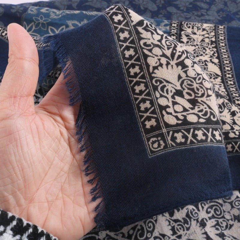 Écharpe Hijab Imprimé Paisley Toucher Cachemire | Châle 180x85cm à Franges avec Motifs Traditionnels (MH150)