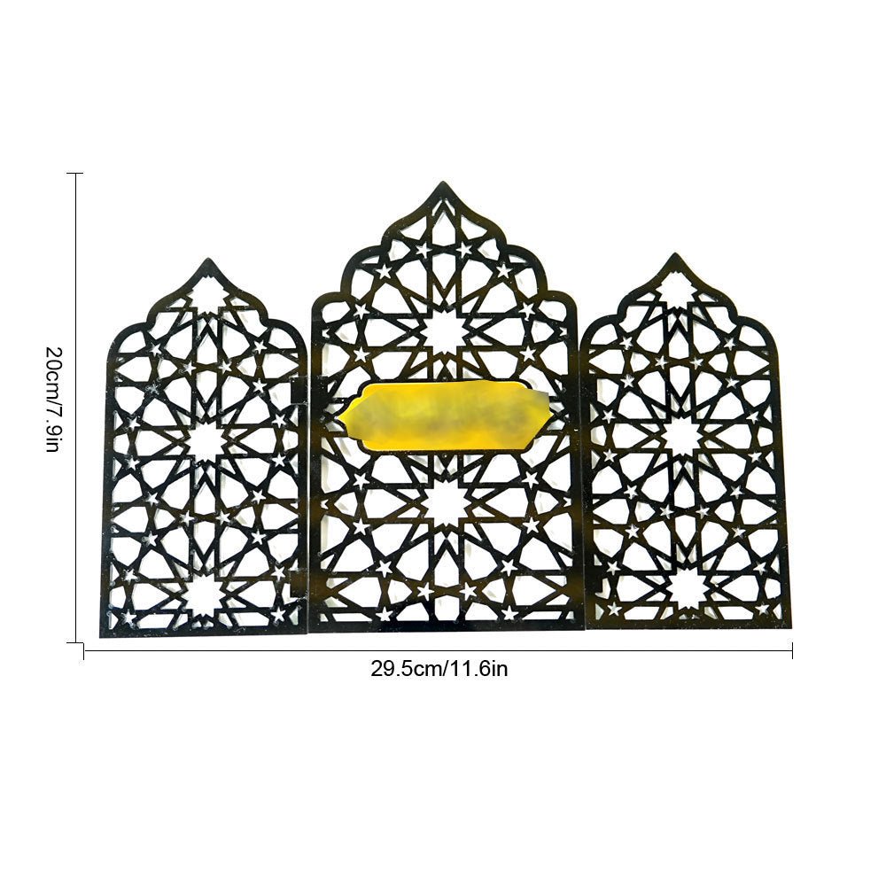 Paravent Pliant en Acrylique Islamique à Motif Ajouré - Décoration de Bureau (MAC402)