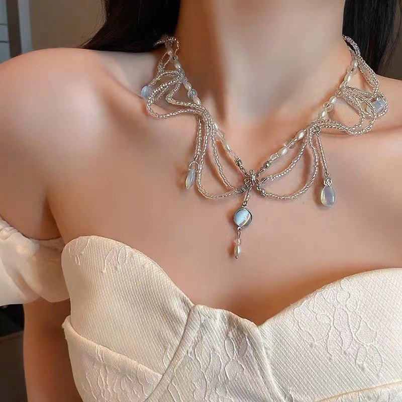 Bijou de Tête Élégant à Pendentif Cristal en Goutte, Accent Frontal (MAC335)