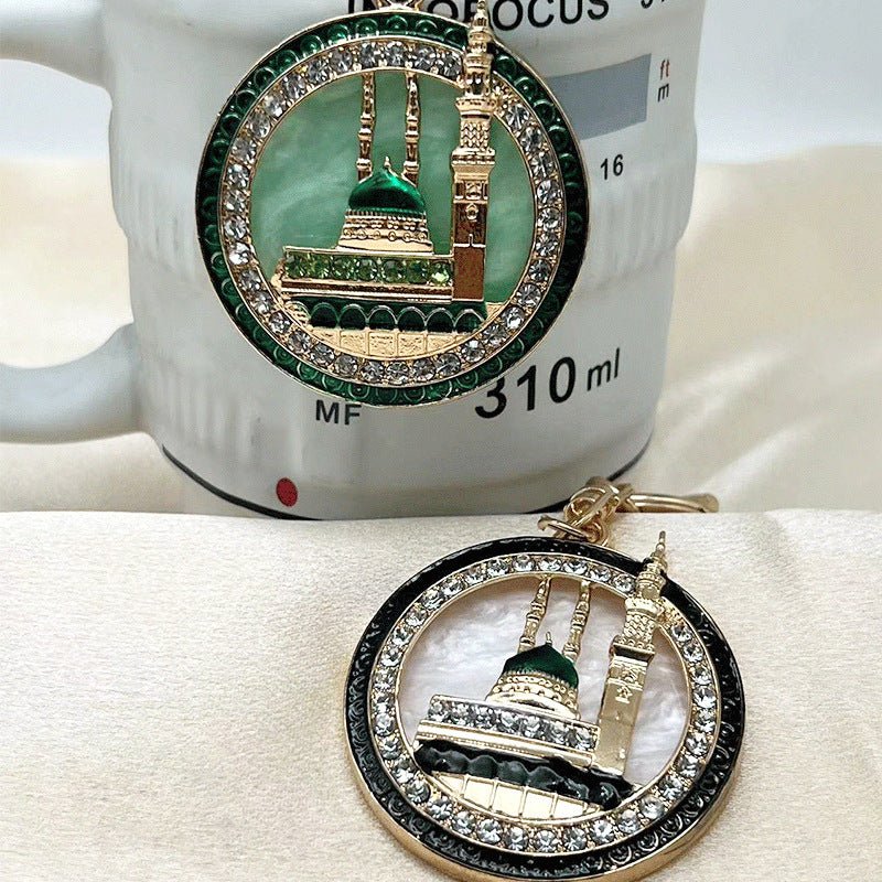 Porte-clés plaqué or Mosquée du Prophète | Porte-clés Masjid an-Nabawi (MAC214)